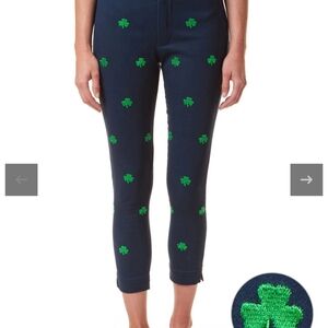 Ladies Nantucket Island Castaway Navy Shamrock Capris Size 4